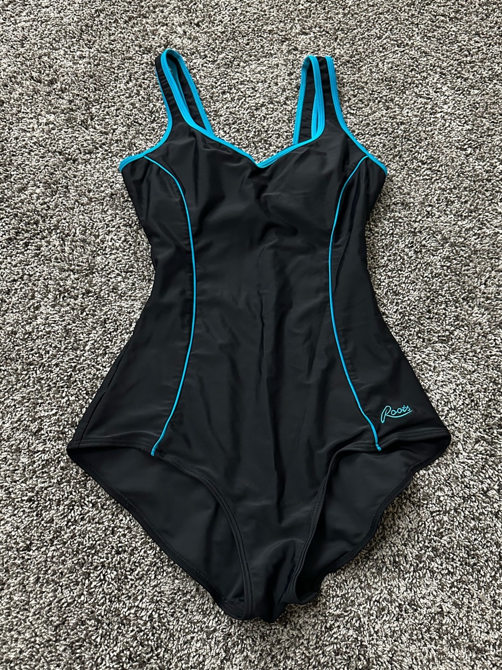 Roots Black One-Piece Swimsuit (size 6)